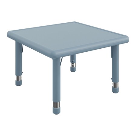 Flash Furniture Commercial Plastic Adjustable Height Classroom Activity Table-Dusty Blue, 24 in SQ YU-YCX-002-2-SQR-TBL-DSTYBL-GG