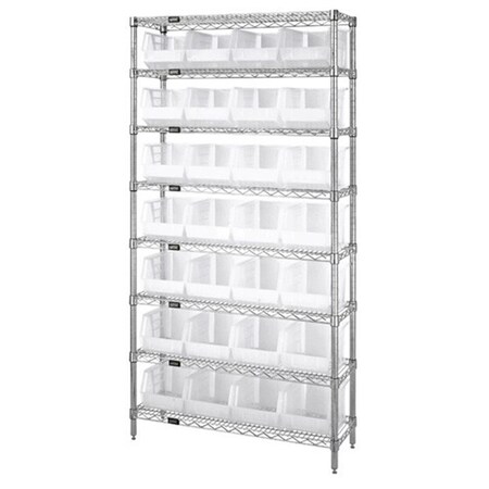 Betterbeds Chrome 8 Shelf Wire Shelving Unit - 12 x 36 x 74 in BE1137045