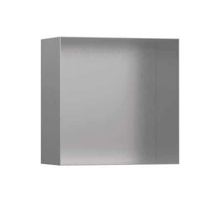 Hansgrohe XtraStoris Minimalistic Wall Niche with Open Frame 12"x 12"x 5.5" in Brushed Stainless Steel 56079800