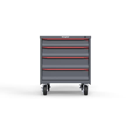 Strong Hold 4 drawer cabinet - (1x 4in, 1x 5in, 2x 6in) - Red accents - Keyed Different S3036-PCDAS-0402DS