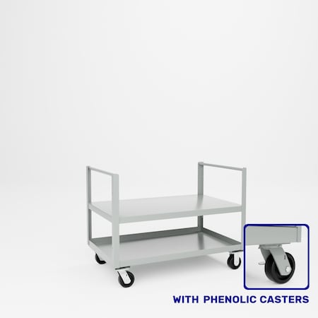 Pucel Double End Push Handle Truck, 30 in W x 36 in H x 48 in D, Gray 30-TRE-48P