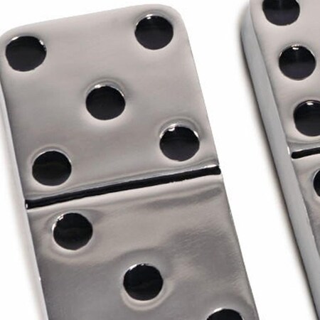 Homeroots Set of Three Silver And Black Decorative Dominoes, 3PK 659498