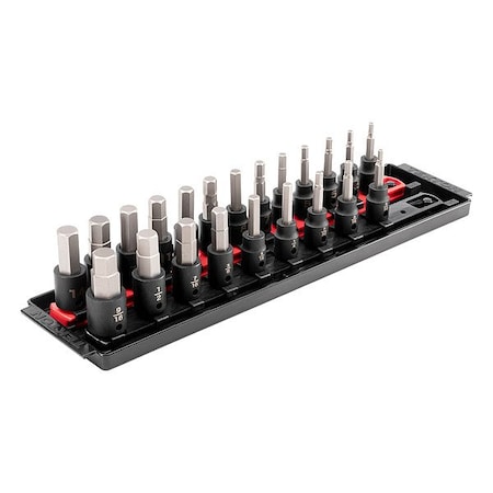 Tekton Socket Set, Steel, 14 3/4 in L SIB91201