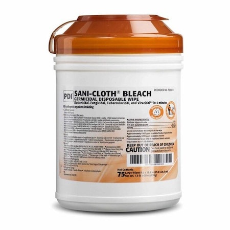 Sani-Cloth Bleach Surface Disinfectant Cleaner Premoistened Germicidal Pull Wipe Canister Chlorine Scent, 75PK P54072