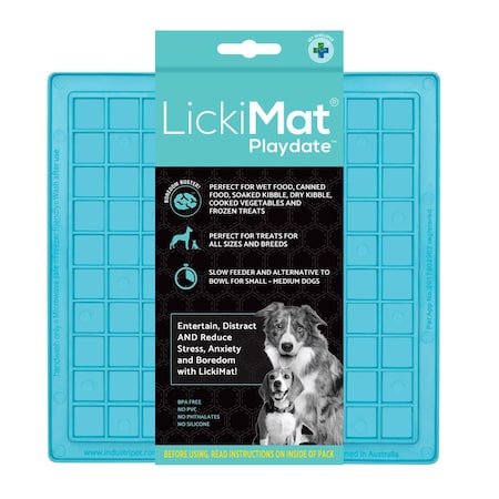 Lickimat Playdate Turquoise Rubber Slow Feeder For Dogs LM9001TQ-DR
