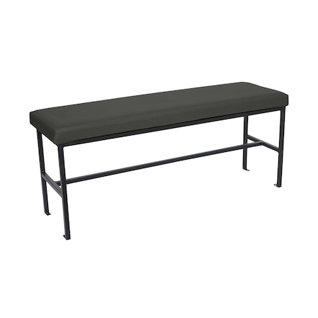Bfm Seating Meghan 2-Seat Bolt-Down Bench, Grade 4 Upholstered Seat - Steel Frame - Sand Black Finish JS337MWH2155-SB