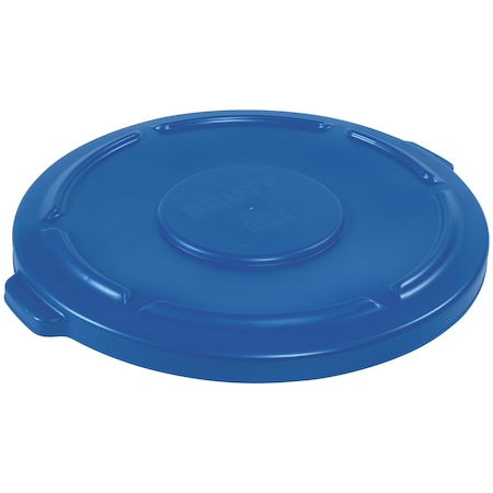 Brute Rubbermaid Flat Trash Can Lid - 55 Gallon, Blue RUB355LBLU