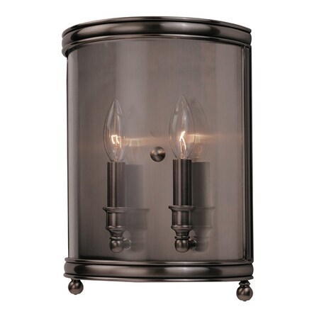Hudson Valley Lighting Larchmont 2 Light Wall Sconce 9.25 In. Historic Nickel 7802-HN