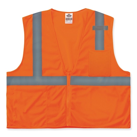 Ergodyne GloWear 8210Z Class 2 Economy Mesh Vest, Polyester, Orange, 2X-Large/3X-Large 21047