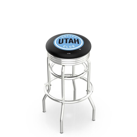 Holland Bar Stool Co Utah Hockey Club 25in Double-Ring Swivel Counter Stool with Chrome Finish L7C3C