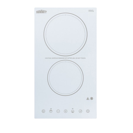 Summit 12in Wide 230V 2-Burner Radiant Cooktop CR2B23T4W