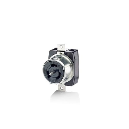Leviton Locking Receptacle, 50 A, 125V AC, Black CS6370