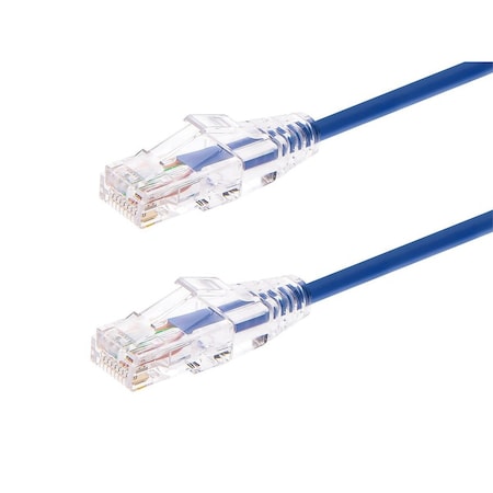 Monoprice Slim Cat6 Utp Network Cable, 3 ft.Blue 13528