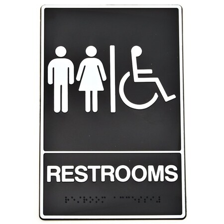 Hy-Ko Sign Braille Restroom 6X9In DB-5