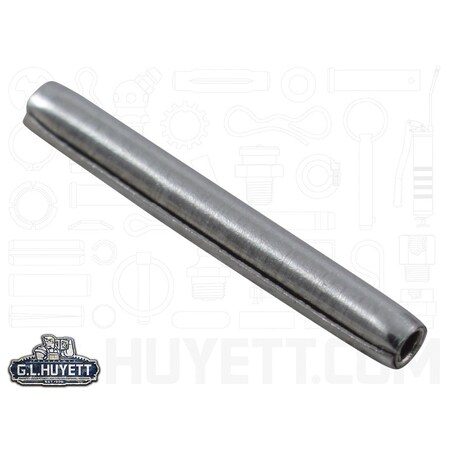 Huyett Coiled Spring Pin, Standard Duty, Nickel Plated 302/304 SS, 0.047 in Dia x 0.375 in Length SPC3P-046-0375