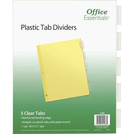 Avery reg Office Essentials Insertable Dividers, No Color AVE11466