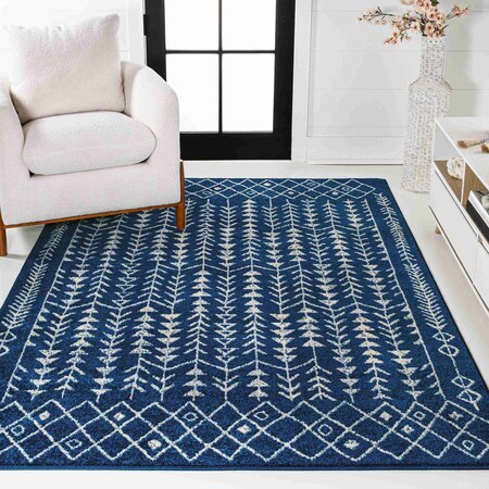 Jonathan Y Ziri Moroccan Geometric Navy/Cream 5 ft. x 8 ft. Area Rug MOH210D-5