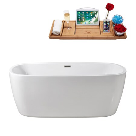 Streamline 59.1 in L, 28.3 in W, Glossy White, Acrylic, Center N780BNK