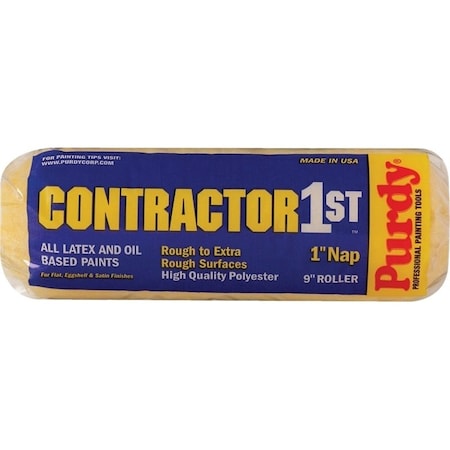 Purdy Contractor 1st Paint Roller Cover, 1 in Thick Nap, 9 in L, Polyester Cover 688095