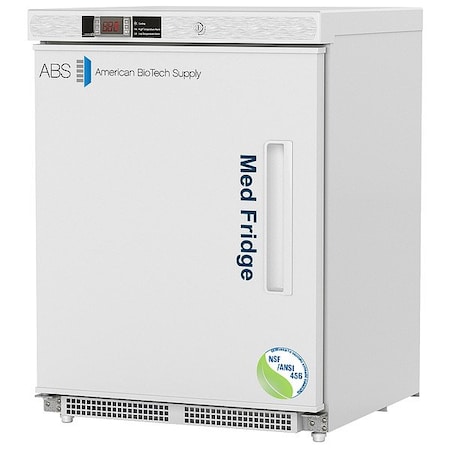 American Biotech Supply Refrigerator, White, 4.6 cu ft, 120 V PH-ABT-NSF-UCBI-0404-ADA-LH