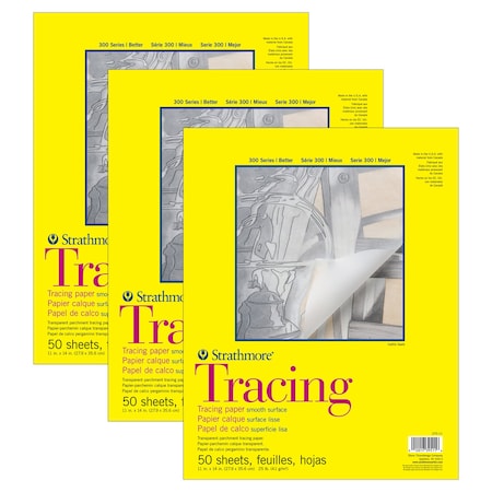 Strathmore 300 Series Tracing Pad, Tape Binding, 50 Sheet, 11x14 inch, 3PK P370-11-1