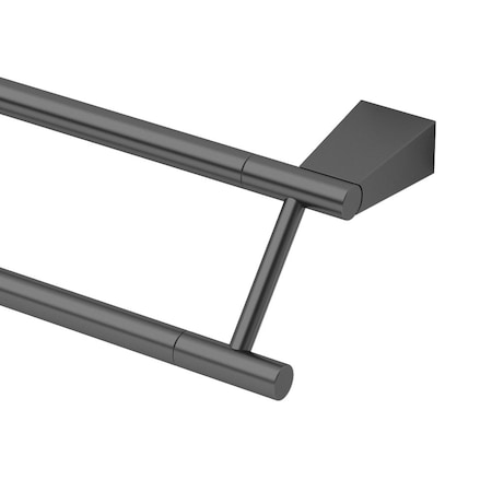 Gatco Bleu 24" Double Towel Bar, Matte Black 4714MX
