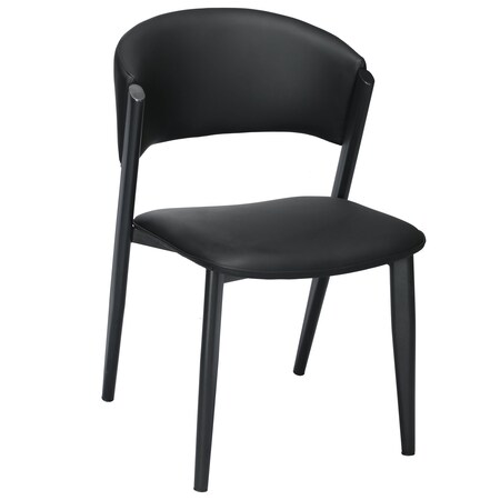 Leisuremod Aspen Collection Modern Dining Chair Black Frame in Black ACBL51BL