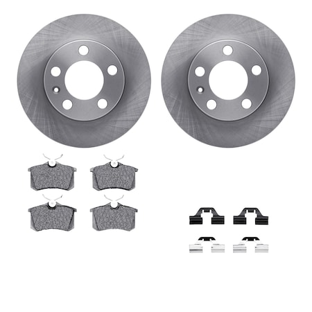 Dynamic Friction Co DFC Brake Rotor with 5000 Brake Pads and Hardware Kit 6512-74238