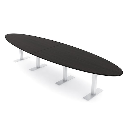 Skutchi Designs 14ft Oval Conference Table With Power | Harmony Series | 12 Person Meeting Room Table HAR-OVL-48X168-T-U999ST19-NA