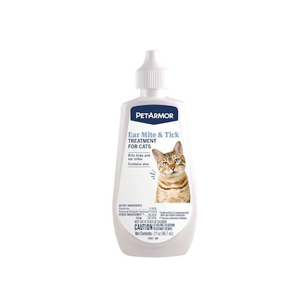 Sergeants Pet Cat Ear Mite/Tick Treatment, Liquid, Fragrance-Free, 3 oz Squeeze Bottle 2815