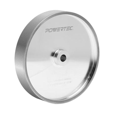 Powertec 8in CBN Grinding Wheel 320 Grit, 1-1/2in Wide, 5/8in Arbor - Sharpen HSS & Woodturning Tools 15705