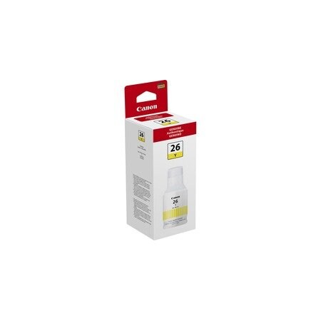 Canon GI-26 Pigment Color Ink Bottle, Inkjet, Yellow, 14000 Pages, 132 mL, High Yield 4423C001