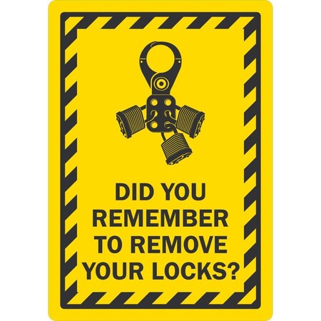 Lyle Did You Remember To Remove Your Locks?, 3.5x5, Engineer Grade, Yellow G-14558-ED_3.5x5