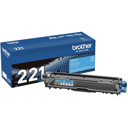 Brother Genuine TN221C Cyan Toner Cartridge - Laser - Standard Yield - 1400 Pages - Cyan - 1 Each TN221C