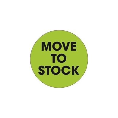 Bubblefast 2'' Circle - ''Move To Stock'' Fluorescent Green Labels BFDL1246