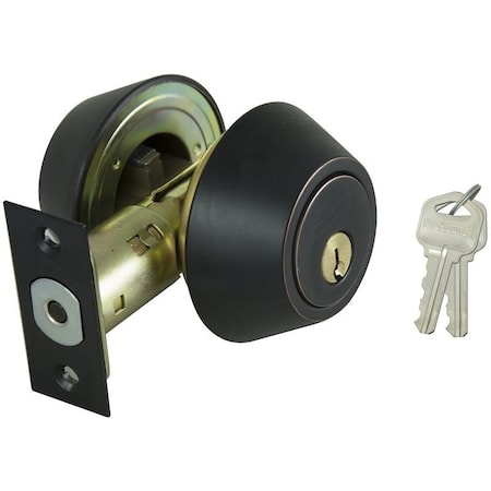 Prosource Deadbolt, 3 Grade, Aged Bronze, 2-3/8 to 2-3/4 in Backset, KW1 Keyway, 1-3/8 to 1-3/4 in Thick Door DBX2V-PS