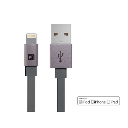 Monoprice Cabernet Series Apple MFi Certified Flat Lightning to USB Charge & Syn 12955