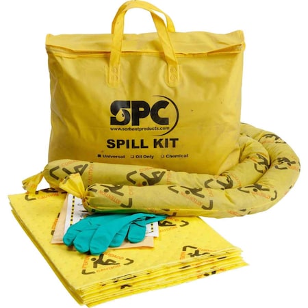 Brady BRIGHTSORB Portable Economy Spill Control Kit, Chemical Application, Printed with Caution Warning SKCH-PP