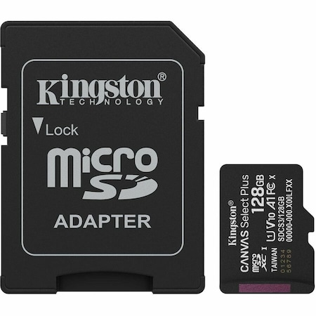 Kingston Canvas Select Plus 128 GB Class 10/UHS-I (U1) V10 microSDXC - 1 - 150 MB/s Read SDCS3128GB