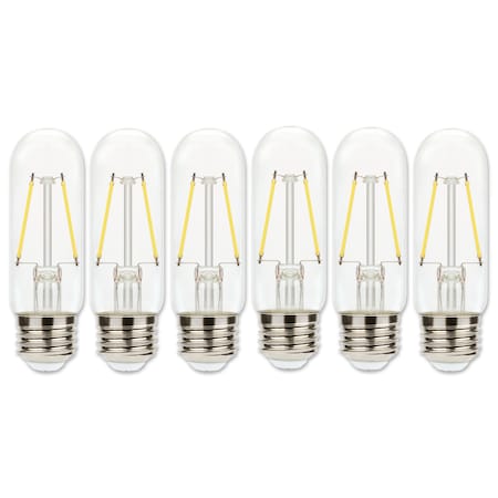Westinghouse 3.5W 60W Equivalent Clear T10 Dimmable Filament LED Light Bulb, Medium Base, 6PK 5339020