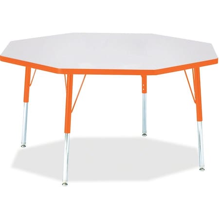 Jonti-Craft Berries Octagon Activity Table, 48 in. x 48 in., E-height, Freckled Gray/Orange/Gray 6428JCE114