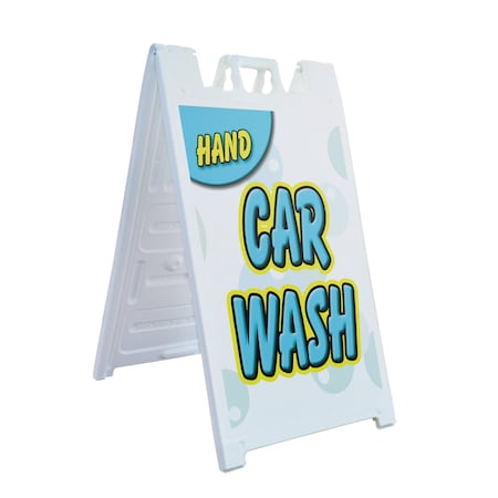 Signmission Hand Car Wash, A-Frame & 2 Sign Inserts, Heavy-Duty Plastic Frame SBHD-C-2436-Hand Car Wash