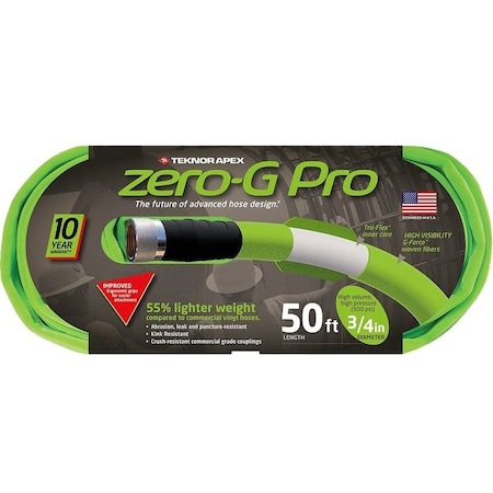 Zero-G Teknor Apex Coiled Hose, 50 ft L, 1800 lbf Pressure Class, Woven, Green 4300-50
