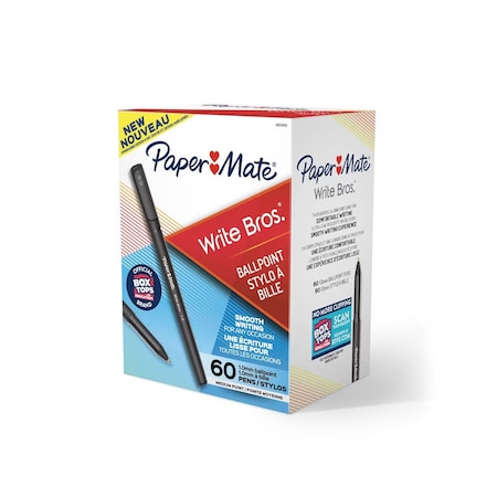 Paper Mate Ballpoint Stick Pen Black Ink Medium, 60PK 4621401