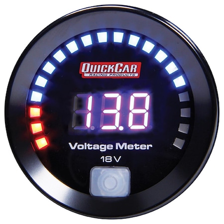 Quickcar Racing Products 67-007 8 - 18V Digital Gauge Voltage Meter QRP67-007