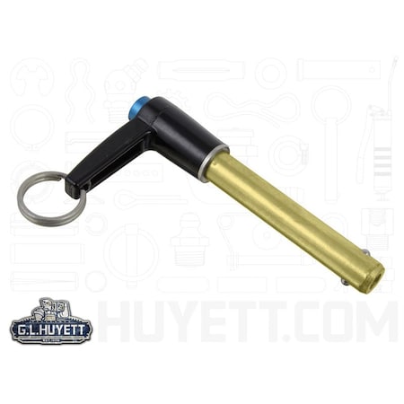 Huyett QR Pin, L Handle, Cad Plt 4130 AS, .375 Dia x 2 Usable L x 2.365 Shk L PLL-0375-2000
