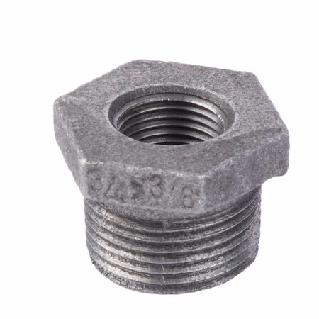 Stz Industries 3/4 in. MIP each X 3/8 in. D FIP Black Malleable Iron Hex Bushing 501403