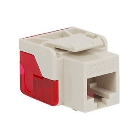 Icc Cat6 RJ45 Keystone Jack, White IC1078L6WH