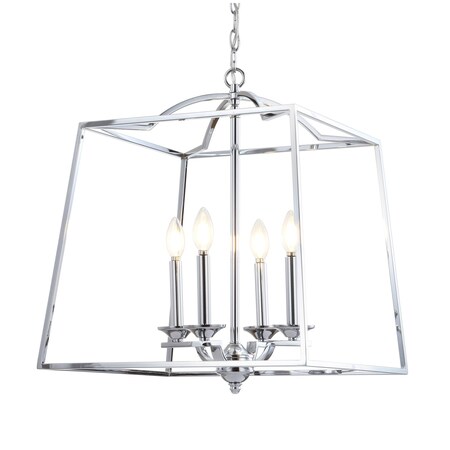 Jonathan Y Gloria 19" 4-light Metal LED Pendant, Chrome JYL7411A
