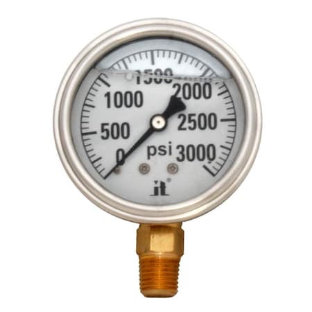 Zenport Glycerin Liquid Filled Pressure Gauge, 3000 PSI, 10PK LPG3000